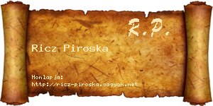 Ricz Piroska névjegykártya